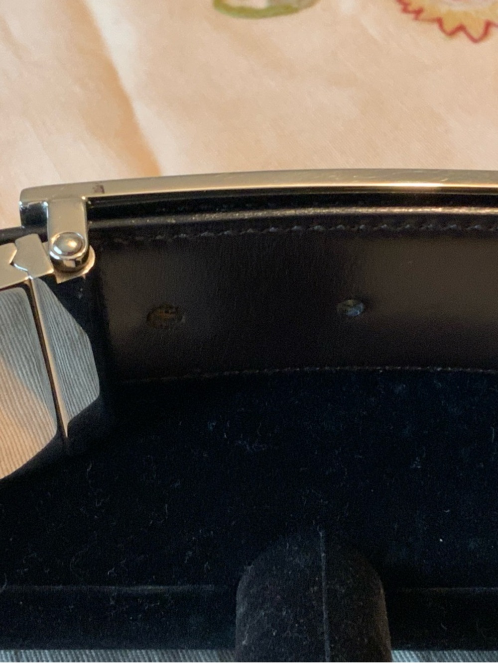 Gucci Black Leather Belt 90 36 Authentic! Silver Buckle Good! - Picture 5 of 11